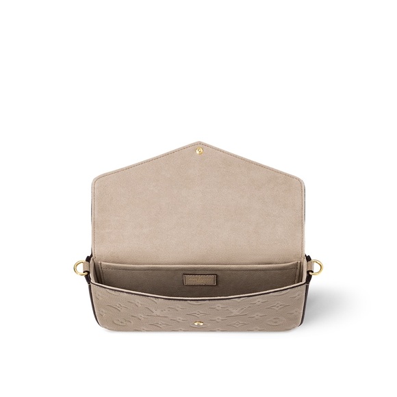 Beige Louis Vuitton Cream Clutch with Elegant Gold Hardware - Picture 9 of 14